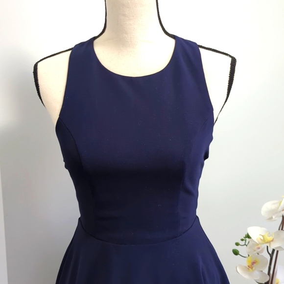 Lulu's Navy Blue Ribcage Style Back Mini Skater Dress - Size: S - Picture 4 of 12